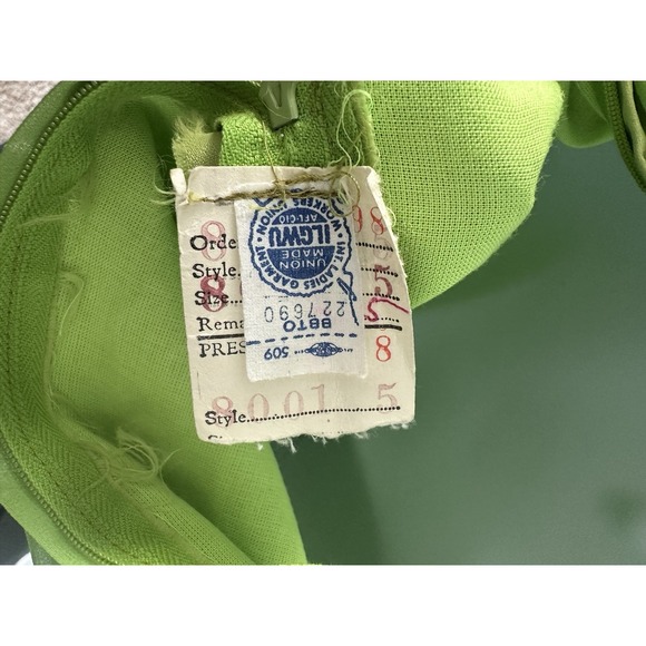 Vtg 60s Saks Fifth Avenue Lime Green Sequin MOD RETRO MAD MEN Dress Sz: S - Picture 8 of 11